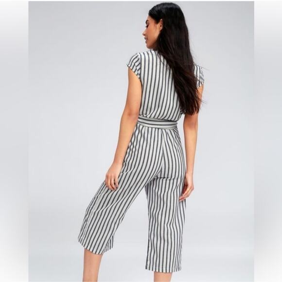 Lulus Jetset to Go Striped Jumpsuit Size Small - Picture 6 of 13